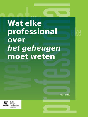 cover image of Wat elke professional over het geheugen moet weten